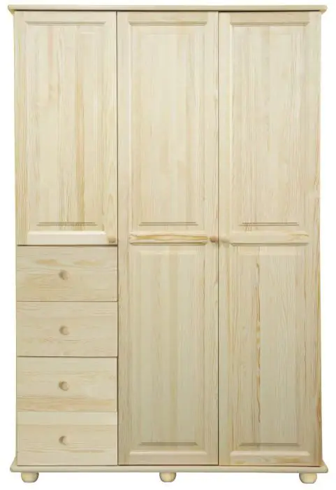 Chambre à coucher - Armoire Pin Bois massif Naturel - Dimensions 195 x 135 x 59 cm (H x L x P) Abbildung