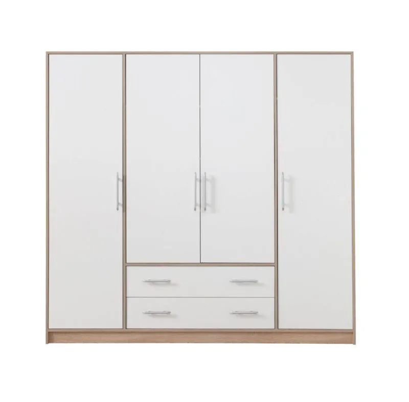 Chambre à coucher - Armoire, Couleur: Blanc / Chêne - Dimensions: 190 x 200 x 56 cm (H x L x P) Abbildung