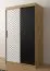 Armoire moderne à cinq casiers Mulhacen 08, Couleur : Chêne Artisan / Blanc mat / Noir mat - Dimensions : 200 x 120 x 62 cm (H x L x P)