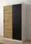 Armoire élégante Mulhacen 09, Couleur : Blanc mat / Chêne artisan / Noir mat - Dimensions : 200 x 120 x 62 cm (h x l x p), avec cinq casiers