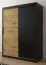 Armoire élégante Mulhacen 17, Couleur : Noir mat / Chêne artisan - Dimensions : 200 x 150 x 62 cm (h x l x p), avec grand espace de rangement