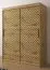 Armoire moderne Mulhacen 49, Couleur : Chêne Artisan / Noir mat - Dimensions : 200 x 150 x 62 cm (h x l x p), avec cinq casiers