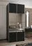 Armoire / Armoire à portes coulissantes | 245,5 x 110 x 64 cm | Miroir | Fermeture en douceur | Couleur : noir | Fermeture en douceur | 2 tringles à vêtements | 2 portes coulissantes