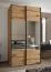 Penderie / Armoire à portes coulissantes / 2 tringles à vêtements / 2 portes coulissantes / Soft-Close / Miroir / 245,5 x 130 x 64 cm / Couleur : Chêne Artisan / 6 compartiments