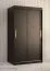 Armoire moderne Liskamm 04 noir mat | 200 x 100 x 62 cm | 5 compartiments | 2 portes coulissantes