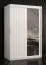 Armoire élégante à cinq casiers Balmenhorn 77, Couleur : Blanc mat - Dimensions : 200 x 120 x 62 cm (h x l x p), avec une porte à miroir