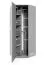 Armoire d'angle moderne avec porte miroir Zapopan 49, Fonction push-to-open, cinq casiers, Couleur : Blanc, dimensions : 185 x 70 x 70 cm, deux tringles à vêtements, pour penderie