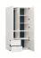 Armoire penderie Aenna 26 | LED intégrée | 202,5 x 100,5 x 60 cm | Blanc & Indigo | 2 tiroirs, 6 compartiments