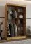Armoire / 1 porte miroir / Couleur : Chêne artisan / 120 x 62 x 200 cm / 2 tringles / Système de glissières fiable / 5 compartiments / Détails modernes