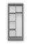 Armoire penderie Smolikas 70 | Blanc | 2 portes | Poignées bois violettes | 192 x 80 x 50 cm | 5 étagères | 1 tringle