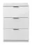 Table de nuit Sabadell 21 | Blanc & Blanc brillant | 67 x 45 x 38 cm | 3 tiroirs élégants