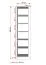 Bibliothèque de 50 cm de large / étagère ouverte / Blanc mat / Smolikas 01 / 6 compartiments / 192 x 50 x 40 cm / Porte battante / 3 tiroirs / Enfants / Jeunes