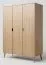 Armoire penderie en chêne massif naturel Aurornis 05 | 3 portes | 200 x 142 x 60 cm | Grand espace de rangement