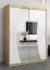 150 cm de large Armoire à portes coulissantes avec 5 casiers et 2 portes | Couleur: Chêne Sonoma  / Blanc | Laminée Abbildung