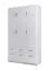 136 cm de large Armoire avec 3 portes, 3 casiers et 6 tiroirs | Couleur: Blanc | Profondeur: 54 cm Abbildung
