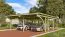 Double carport Eco 2 variante B avec 1 arc d'entrée, couleur naturelle KDI, surface au sol 28,4 m².