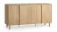 Commode / 2 portes pliantes / Couleur : Chêne / 3 tiroirs / Éclairage LED intégré / 163 x 46 x 83 cm / Fonction Soft-Close / 6 compartiments / Pour le salon et la salle à manger