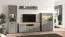 Grande vitrine Banat 05 | 2 portes vitrées | 8 compartiments | Chêne Artisan / Gris graphite / Gris | 143 x 103,5 x 41 cm