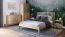 Lit simple ou d’appoint Engordany 08 | Bois de hêtre massif laqué | 140 x 200 cm | Coloris hêtre | Tête de lit haute | Design esthétique
