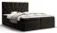 Lit boxspring avec tissu velours doux Pirin 22, Couleur : Noir - Surface de couchage : 160 x 200 cm (l x L)