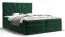 Lit double spacieux en velours vert Pirin 28 | 180 x 200 cm | 2 rangements | Matelas Bonell H3