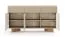 Commode / Couleur : Bolivar Naturel / Cappuccino / 3 portes battantes / 6 compartiments / 3 tiroirs / Fonction push-to-open / Éclairage LED inclus / 154 x 40 x 85 cm