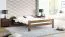 Lit junior style maison de campagne Llorts 15 | Pin massif | Finition noyer | 140 x 200 cm