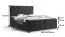 Grand lit boxspring avec tissu velours doux Pirin 27, Couleur : Noir - Surface de couchage : 180 x 200 cm (l x L)