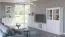 Meuble TV Torsakala 04 en blanc opale, 51 x 206 x 40 cm, ABS protection des bords, 3 portes, 6 compartiments fonctionnels, 2 compartiments ouverts pour le rangement, Poignées en métal