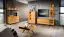Etagère murale / étagère suspendue Nobres 10 avec éclairage LED, 138 x 44 x 29 cm, avec 3 étagères, avec lamelles décoratives en chêne, naturel / chêne, salon