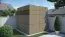 Abri de jardin Frankfurt 01, Abri de jardin en brun olive - Elementgartenhaus, Surface : 5,29 m², Toit plat