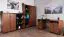 Bureau Mojokerto 06, couleur : noyer / noir - dimensions : 77 x 160 x 60 cm (h x l x p)