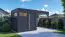 Tonnelle de jardin avec plancher et toit rapporté, abri de jardin Anthracite, abri de jardin en éléments, Surface au sol : 10,51 m², Toit plat