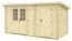 Abri de jardin Pribitz 04 avec plancher - 28 mm Maison en madriers, surface au sol : 11,5 m², Toit plat