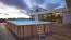 Piscine de jardin rectangulaire Sunnydream 08, 7,90 x 4,00 mètres, avec système de filtration Premium, média filtrant, échelle de piscine, liner de piscine, voile de fond et voile de paroi, raccords d'angle en acier inoxydable