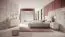 Armoire 2 portes miroir Sloughia 16, protection des chants ABS, Couleur : Beige, dimensions : 208 x 213 x 55 cm, 2 tiroirs, 1 tringle à habits, design moderne à lamelles