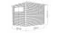 Abri de jardin Menden 04, naturel - abri de jardin en éléments de 18 mm, surface au sol : 6,18 m², toit à une pente, double porte en bois massif