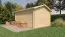 Abri de jardin Wiesentraum 02, 34 mm Maison en madriers, naturel, surface au sol 12 m², avec 1 porte double et 1 fenêtre simple, Toit à deux versants