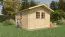 Abri de jardin Wiesentraum 02, 34 mm Maison en madriers, naturel, surface au sol 12 m², avec 1 porte double et 1 fenêtre simple, Toit à deux versants