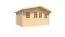 Abri de jardin Wiesenlust 01, 34 mm Maison en madriers, naturel, surface au sol 11,8 m², avec 1 porte double et 2 fenêtres simples, Toit à deux versants