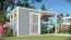 toit plat-Maison de jardin 2,34 x 4,49 mètres (incl. toit) | en éléments préfabriqués|Laqué Gris clair Abbildung
