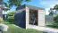 Bois-Abri de jardin 2,28 x 3,45 mètres (incl. toit) | Anthracite | toit plat Abbildung