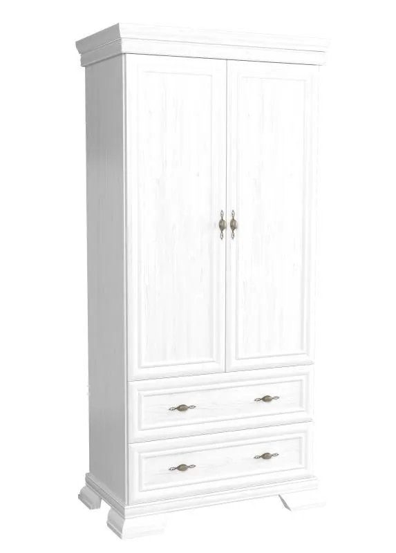 88 cm de large Armoire avec 2 portes et 2 tiroirs | Couleur: Blanc | Profondeur: 49 cm Abbildung