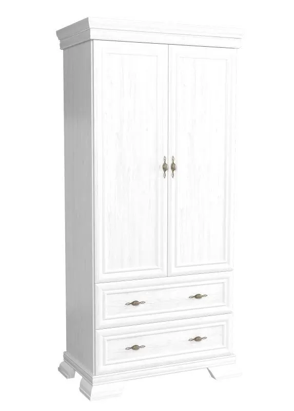 Chambre à coucher - Armoire, Couleur: Pin Blanc - 193 x 88 x 49 cm (H x L x P) Abbildung