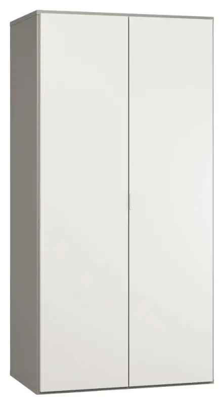 Armoire à portes battantes / armoire Bellaco 17, couleur : gris / blanc - Dimensions : 187 x 93 x 57 cm (H x L x P)