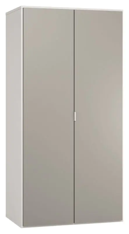 Armoire à portes battantes / armoire Bellaco 38, couleur : blanc / gris - Dimensions : 187 x 93 x 57 cm (H x L x P)