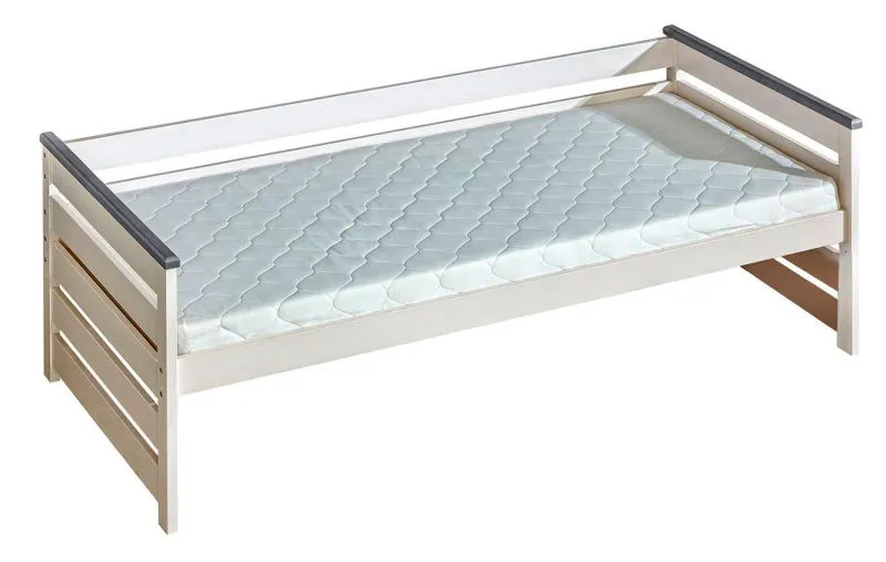 Cadre de lit pour enfants / Lit pour enfant 90 x 200 cm | Bois massif: Pin | Laqué Blanc Abbildung
