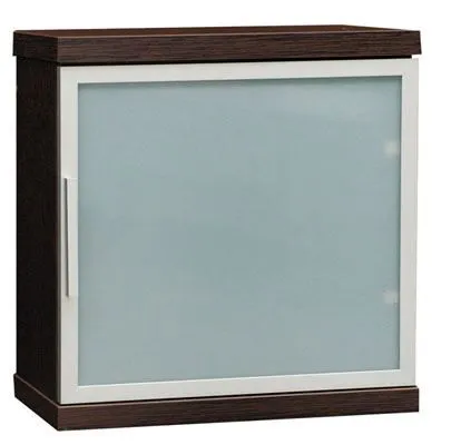 Armoire murale Trelew 04 avec porte en verre dépoli | Wenge | 43 x 40 x 26 cm | Grande porte à ouverture droite | Finition haut de gamme