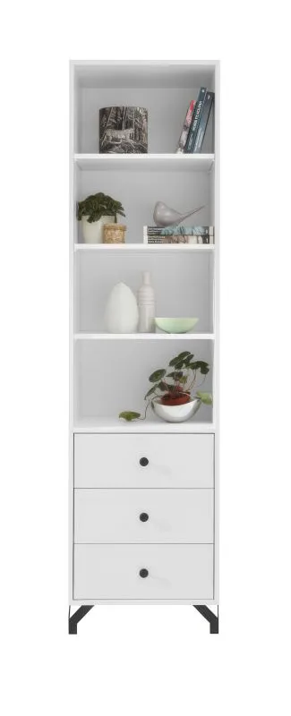 Étagère Tellin 04 | Blanc & Blanc Brillant | 190 x 50 x 40 cm | Design moderne & fonctionnalité