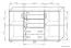 Commode Kebumen 09, couleur : aulne - Dimensions : 86 x 140 x 45 cm (H x L x P)